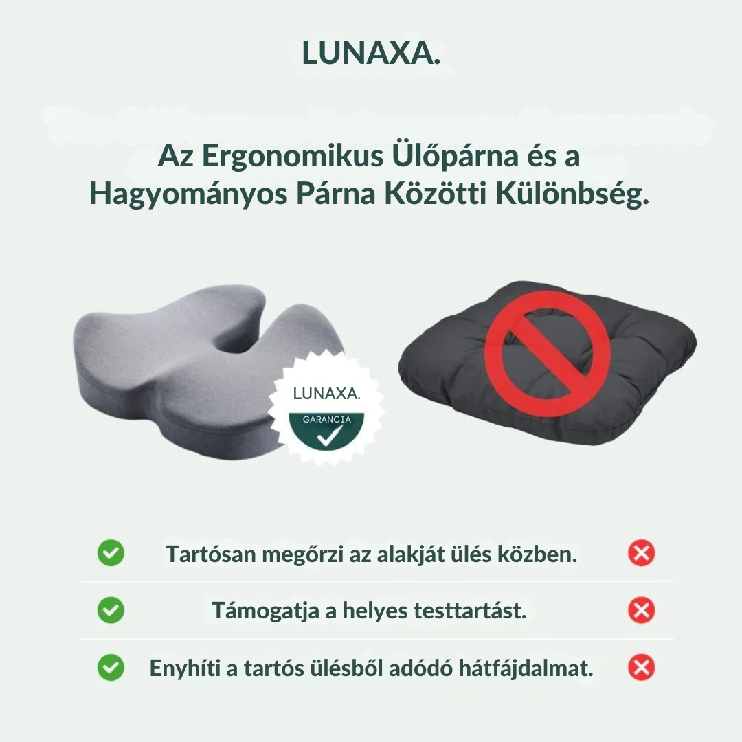 Lunaxa™ – Ülőpárna teljes hát és farokcsontkímélés.